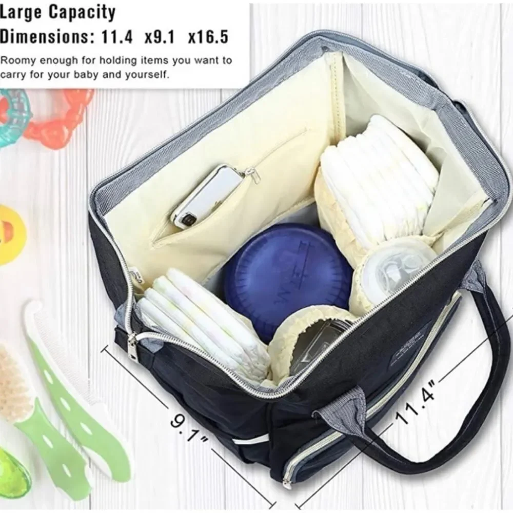 Land Baby Diaper Bag Large Capacity Mommy Backpack in Black- Exellent